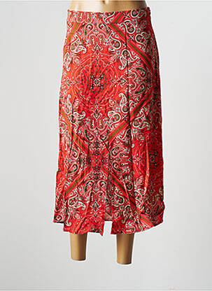 Jupe longue coupe fluide orange LA FEE MARABOUTEE femme