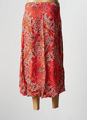 Jupe longue coupe fluide orange LA FEE MARABOUTEE femme
