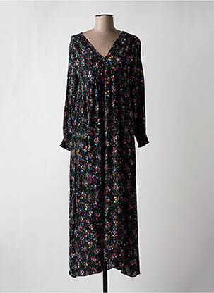 Robe longue manches longues manches longues noir VINTAGE LOVE femme