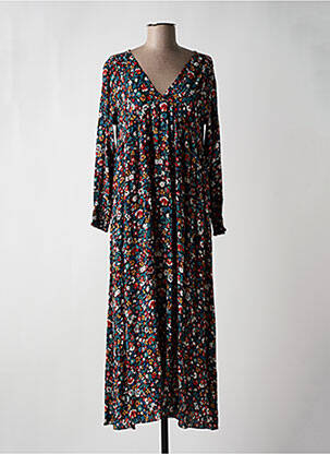 Robe longue manches longues manches longues noir VINTAGE LOVE femme