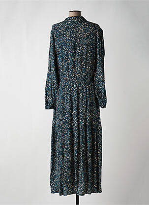 Robe mi-longue coupe fluide manches longues bleu RUE MAZARINE femme