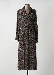 Robe mi-longue coupe fluide manches longues noir AN' GE femme
