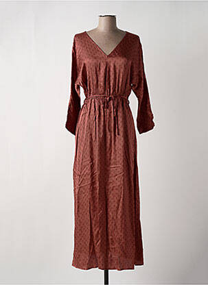 Robe longue manches longues manches longues orange GRACE & MILA femme
