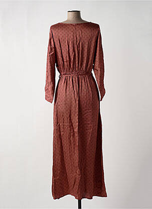 Robe longue manches longues manches longues orange GRACE & MILA femme
