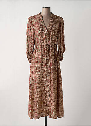 Robe longue manches longues manches longues marron TRAMONTANA femme