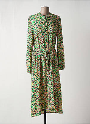Robe longue manches longues manches longues vert ICHI femme