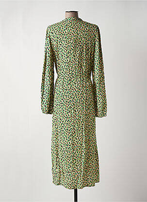 Robe longue manches longues manches longues vert ICHI femme