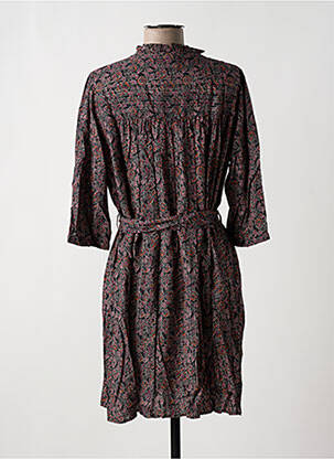 Robe courte imprimé fleurs manches 3/4 noir GRACE & MILA femme