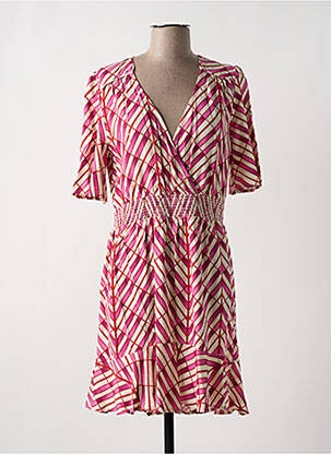 Robe courte manches courtes manches courtes rose AN' GE femme