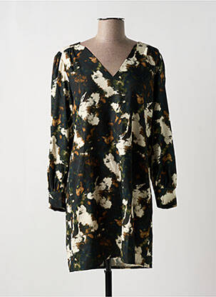 Robe courte fermeture zippée au dos manches longues vert LITTLE SISTER'S femme