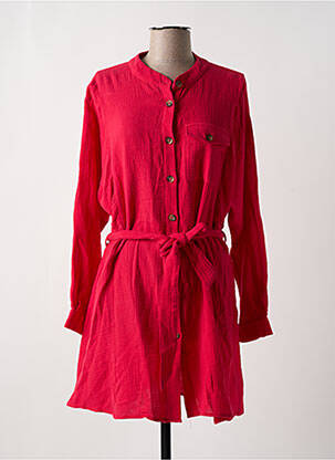 Robe mi-longue manches longues manches longues rose GRACE & MILA femme