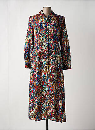 Robe longue manches longues manches longues bleu 7 SEASONS femme