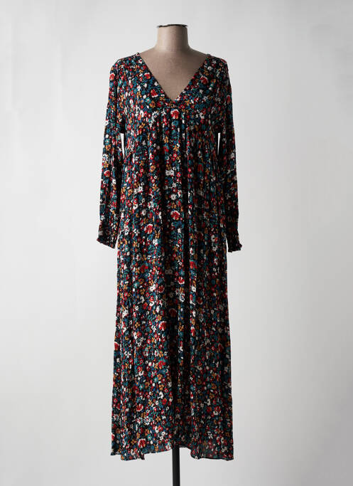 Robe longue manches longues manches longues noir VINTAGE LOVE femme