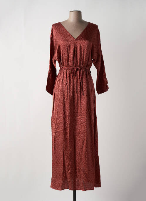 Robe longue manches longues manches longues orange GRACE & MILA femme