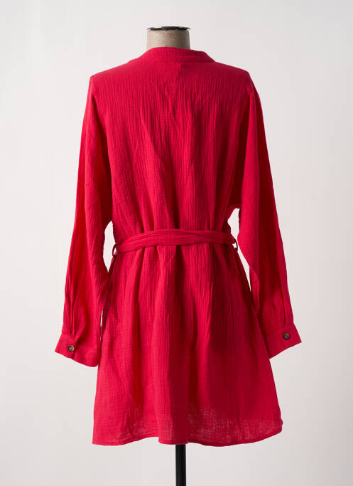 Robe mi-longue manches longues manches longues rose GRACE & MILA femme