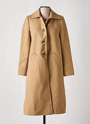 Manteau long coupe droite sans capuche beige LITTLE SISTER'S femme