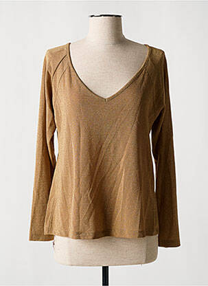 Top coupe fluide manches longues beige PAKO LITTO femme