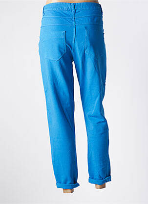 Pantalon slim tissage popeline taille normale bleu C'MELODIE femme