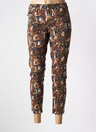 Pantalon 7/8 stretch taille normale marron FREEMAN T.PORTER femme