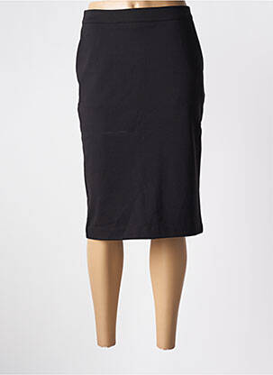 Jupe mi-longue coupe droite noir ICHI femme
