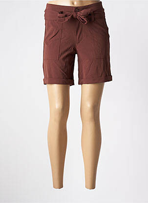 Short taille à pinces taille haute marron TRAMONTANA femme