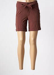 Short taille à pinces taille haute marron TRAMONTANA femme