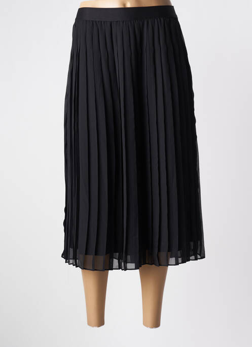 Jupe mi-longue coupe évasée noir ICHI femme