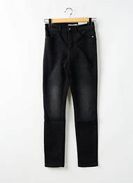 Jeans coupe slim stretch taille haute noir ICHI femme