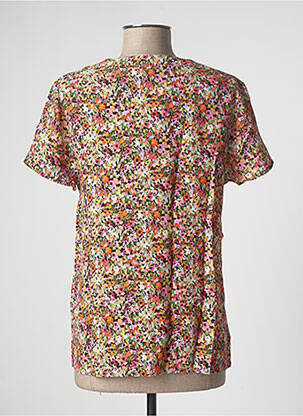 Blouse imprimé fleurs manches courtes orange LA FEE MARABOUTEE femme