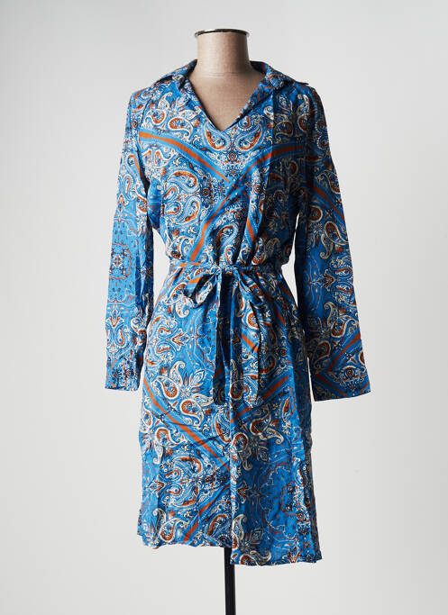 Robe mi-longue bleu LA FEE MARABOUTEE femme