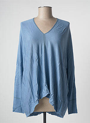 Pull stretch manches longues bleu LA FEE MARABOUTEE femme