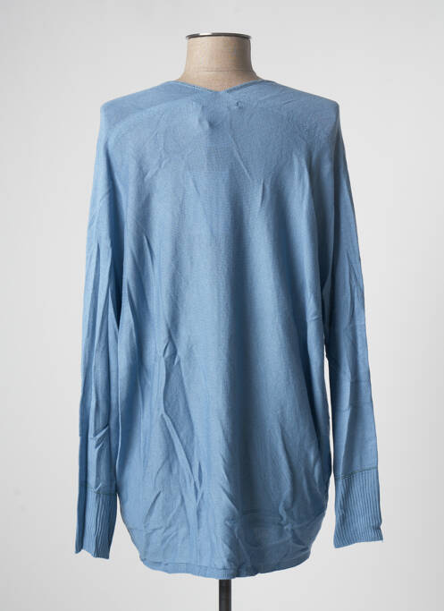 Pull col v manches longues bleu LA FEE MARABOUTEE femme