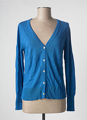 Gilet manches longues resserrée sur le bas bleu LA FEE MARABOUTEE femme
