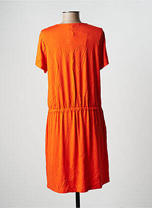 Robe mi-longue manches courtes manches courtes orange LA FEE MARABOUTEE femme