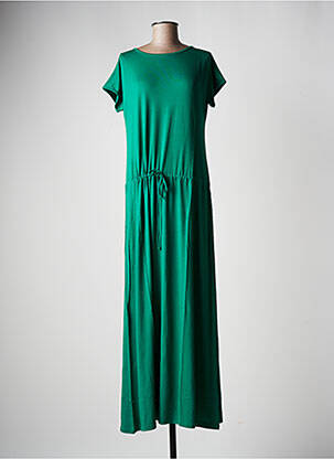 Robe longue manches courtes manches courtes vert LA FEE MARABOUTEE femme