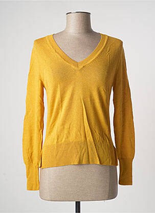 Pull stretch manches longues jaune LA FEE MARABOUTEE femme