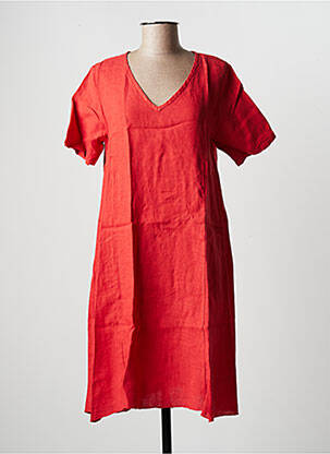 Robe mi-longue manches courtes manches courtes rouge LA FEE MARABOUTEE femme