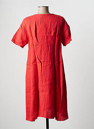 Robe mi-longue manches courtes manches courtes rouge LA FEE MARABOUTEE femme
