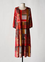 Robe longue manches longues manches longues orange CAP JULUCA femme
