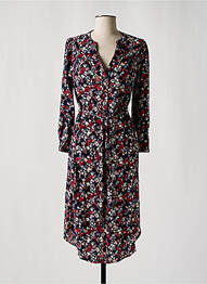Robe mi-longue coupe fluide manches longues bleu JENSEN femme