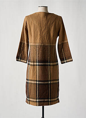 Robe mi-longue manches 3/4 manches 3/4 marron NINATI femme