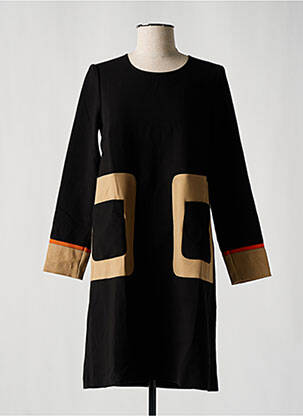 Robe courte fermeture zippée au dos manches longues noir NINATI femme