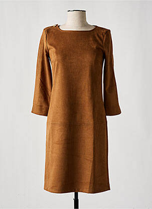 Robe courte manches 3/4 manches 3/4 marron NINATI femme