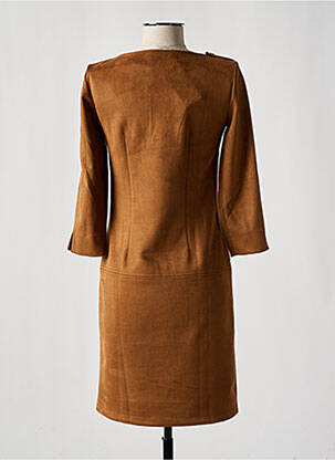 Robe courte manches 3/4 manches 3/4 marron NINATI femme