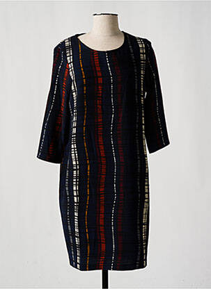 Robe mi-longue manches 3/4 manches 3/4 bleu NINATI femme