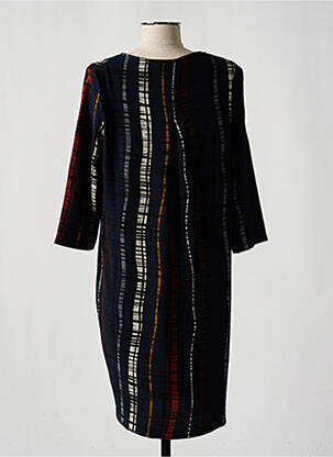 Robe mi-longue manches 3/4 manches 3/4 bleu NINATI femme