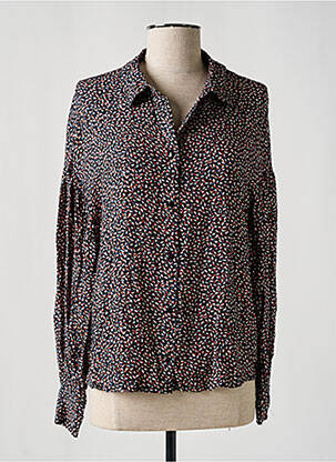 Chemisier tissage crêpe manches longues noir TEDDY SMITH femme