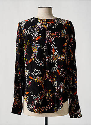 Chemisier imprimé fleurs manches longues noir SIGNATURE femme