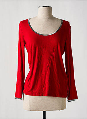 Top tissage jersey manches longues rouge NATHALIE CHAIZE femme