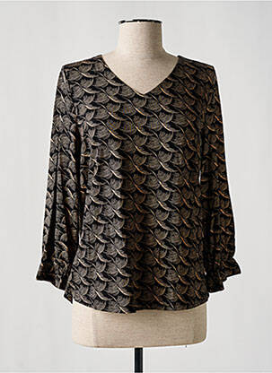 Top tissage jersey manches longues noir SIGNATURE femme